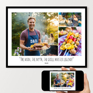Best Dad Ever Modern Custom 3 Photo Collage Quote Poster