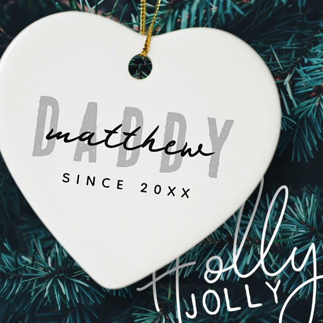 Best Dad Ever Modern Elegant Simple Father's Day Ceramic Tree Decoration (Creator Uploaded)