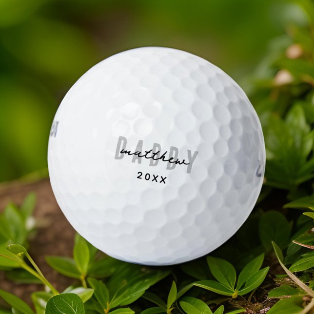 Best Dad Ever Modern Elegant Simple Father's Day Golf Balls (Creator Uploaded)