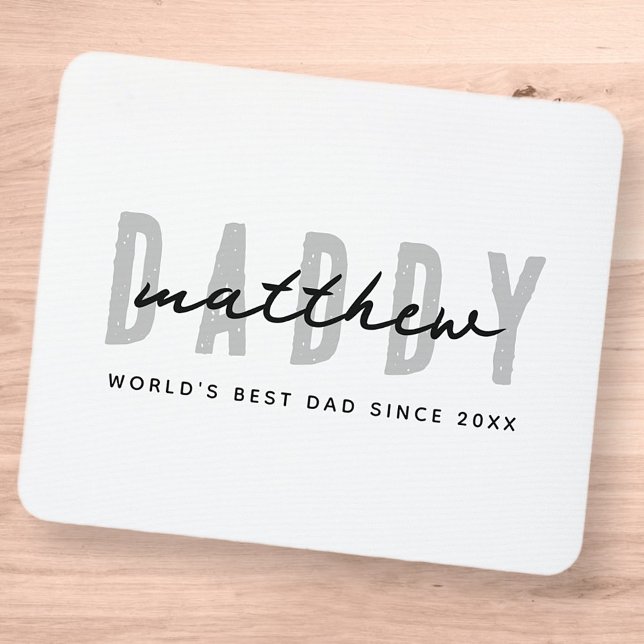 Best Dad Ever Modern Elegant Simple Father's Day Mouse Mat (Creator Uploaded)