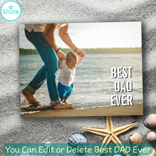 Best DAD Ever Modern Elegant Typography Photo Postcard (Creator Uploaded)