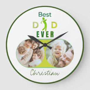 Best Dad Ever Modern Family Photo Fathers Day Large Clock