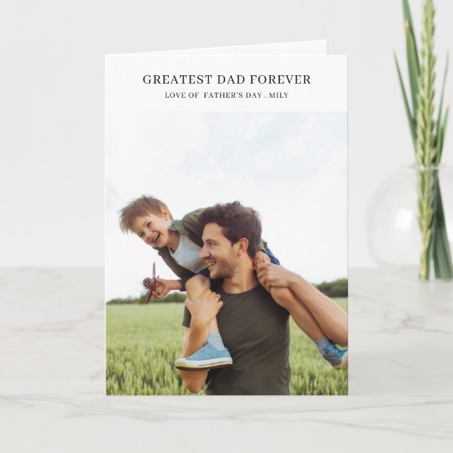 Best Dad Ever Modern Father’s Folded Greeting Card (Front)