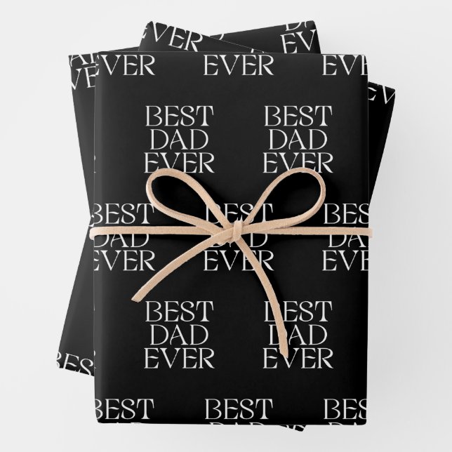 Best Dad Ever Modern Father's Day Elegant Wrapping Paper Sheet (In situ)