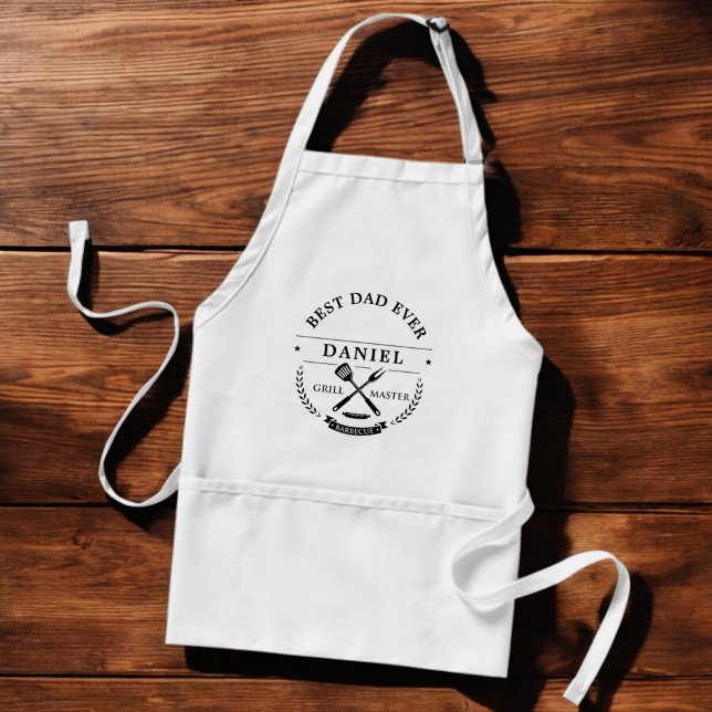 Best Dad Ever Modern Father's Day Grillmaster Standard Apron (Creator Uploaded)