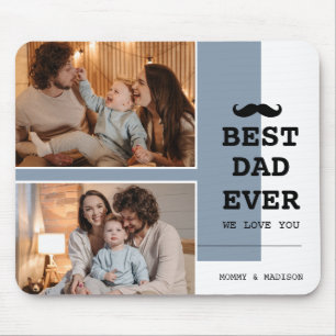 Best Dad Ever Modern Father's Day Photo Mouse Mat