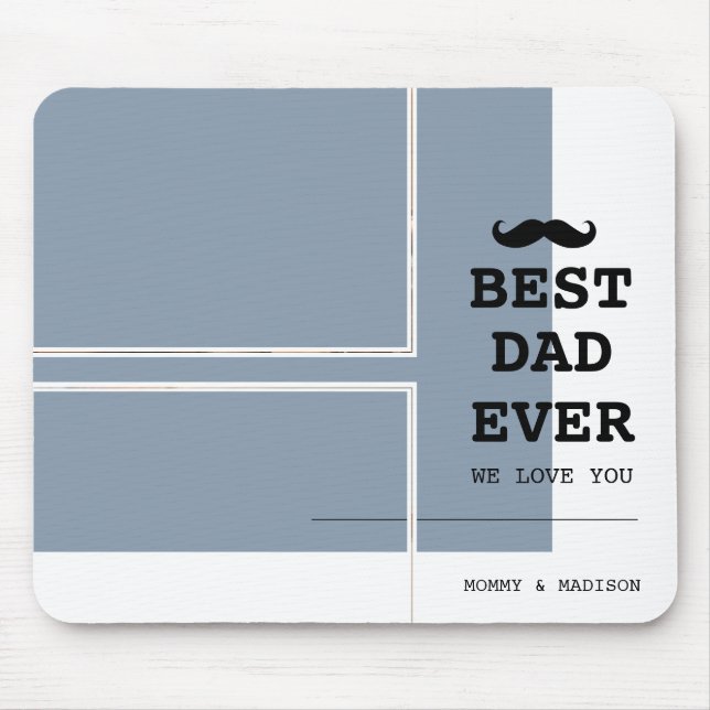 Best Dad Ever Modern Father's Day Photo Mouse Mat (Front)