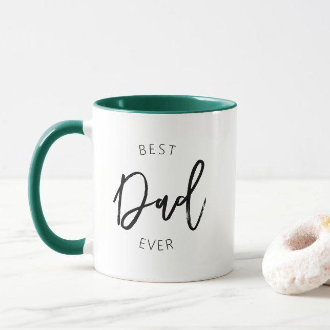 Best Dad Ever Modern Mug Two-Toned Coffee Mug  (With Donut)