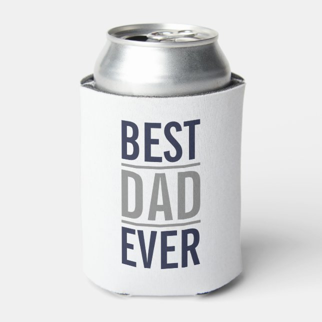 Best Dad Ever | Modern Navy Blue Can Cooler (Can Front)