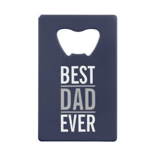 Best Dad Ever   Modern Navy Blue Credit Card Bottl