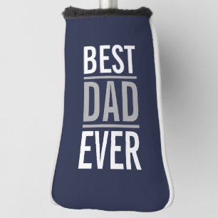 Best Dad Ever   Modern Navy Blue Golf Head Cover