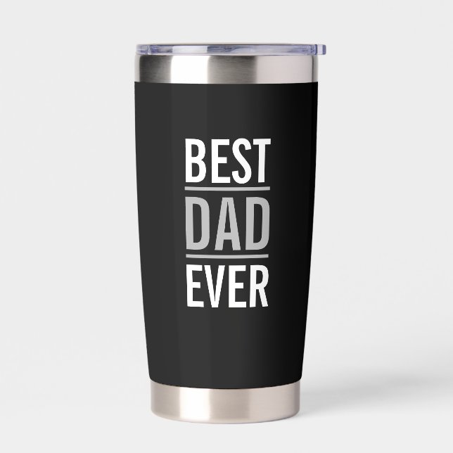 Best Dad Ever | Modern Navy Blue Insulated Tumbler (Left)