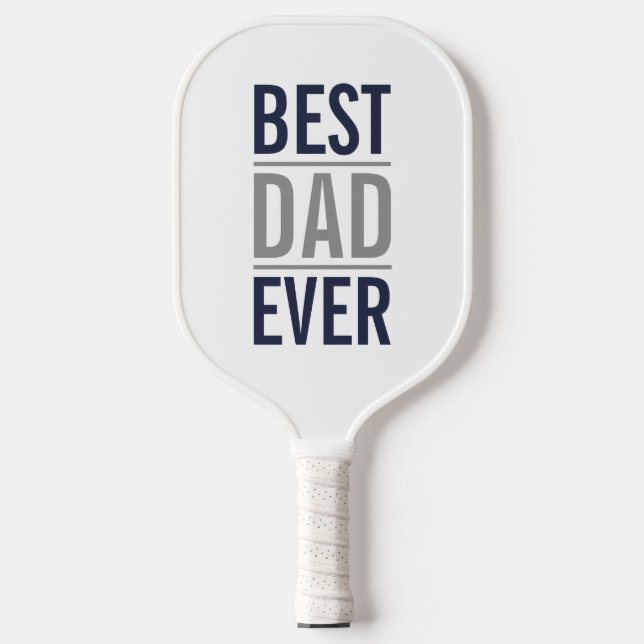 Best Dad Ever | Modern Navy Blue Pickleball Paddle (Front)