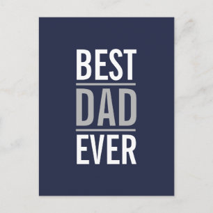 Best Dad Ever   Modern Navy Blue Postcard