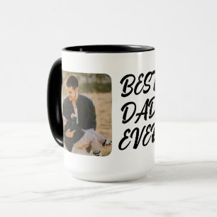 Best dad ever modern photo black Father's Day Mug