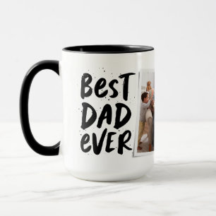 Best dad ever modern photo black Father's Day Mug