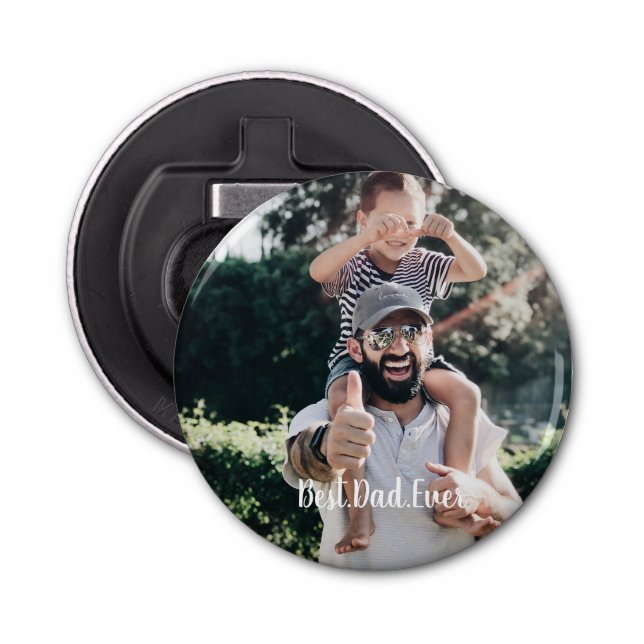 Best Dad Ever Modern Photo  Bottle Opener (Front)