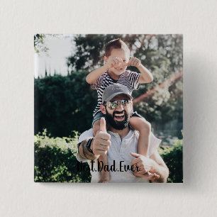 Best Dad Ever Modern Photo Collage 15 Cm Square Badge