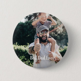 Best Dad Ever Modern Photo Collage 6 Cm Round Badge
