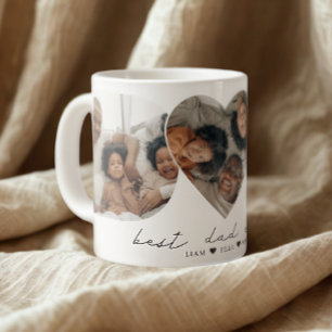 Best Dad Ever Modern Photo Collage Gift For Father Large Coffee Mug