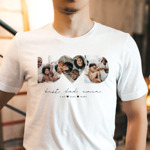 Best Dad Ever Modern Photo Collage Gift For Father T-Shirt