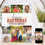 Best Dad Ever Modern Photo Collage Happy Birthday Card<br><div class="desc">Personalised Birthday card which you can customise for anyone! The photo template is ready for you to add 8 of your favourite photos and personalise the text inside and out. The sample wording on the front reads "happy birthday to the best dad ever" and you could customise this to best...</div>