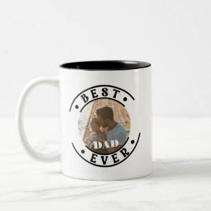 Best Dad Ever Modern Photo Father's Day Two-Tone Coffee Mug