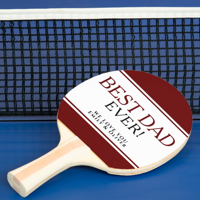 Best Dad Ever Modern Red Black Father`s Day Ping Pong Paddle (Insitu)