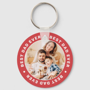 Best Dad Ever Modern Simple Custom Photo Key Ring