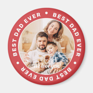 Best Dad Ever Modern Simple Custom Photo Magnet