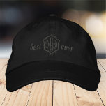 Best Dad Ever Modern Simple Monogram Embroidered Hat<br><div class="desc">Best Dad Ever simple typography.</div>