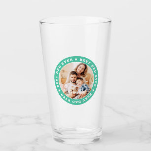 Best Dad Ever Modern Star Custom Photo Glass