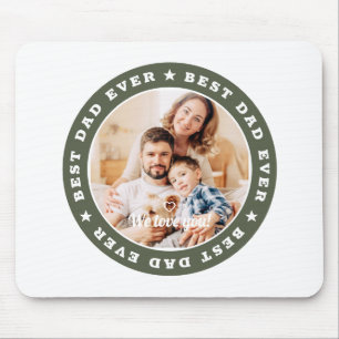 Best Dad Ever Modern Star Custom Photo Mouse Mat