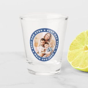 Best Dad Ever Modern Star Custom Photo Shot Glass