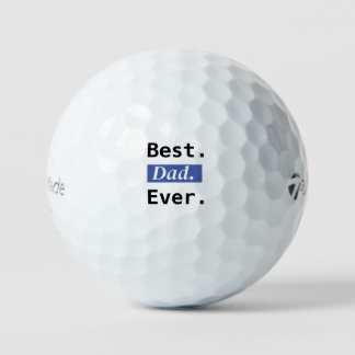 Best Dad Ever Modern Typography Golf Bal Balls
