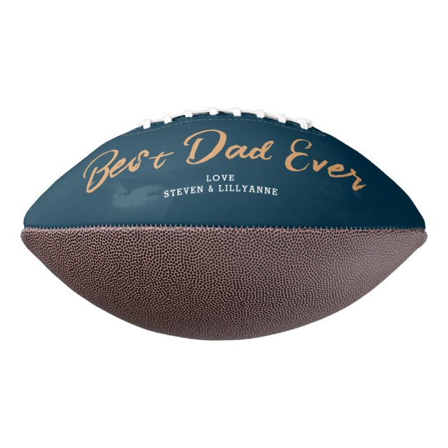 Best Dad Ever Modern Typography Personalised  American Football (Rotated 270)