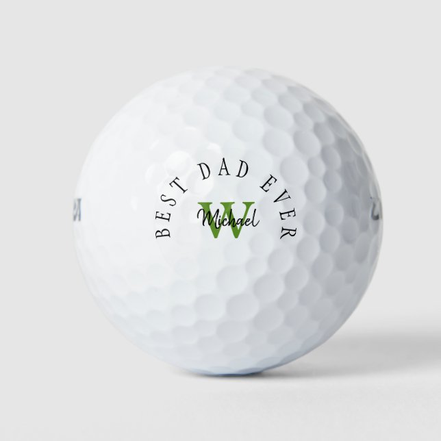 Best Dad Ever Monogram Golf Balls (Front)