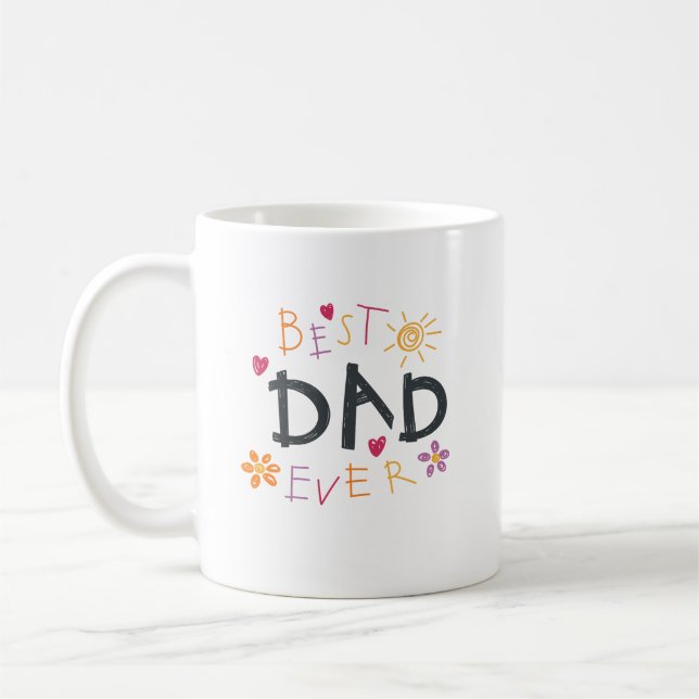 Best dad ever monogram name coffee mug (Left)