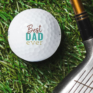 Best Dad Ever Multi Colour Typography Golf Balls