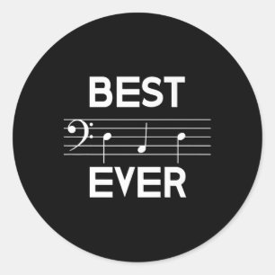 Best Dad Ever Music B Clef Note Fathers Day Gift Classic Round Sticker