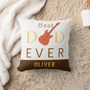 Best Dad Ever Music Cute Cool Modern Fathers Day Cushion