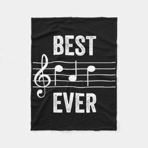 Best Dad Ever Music Notes Funny Fathers Day Gift  Fleece Blanket