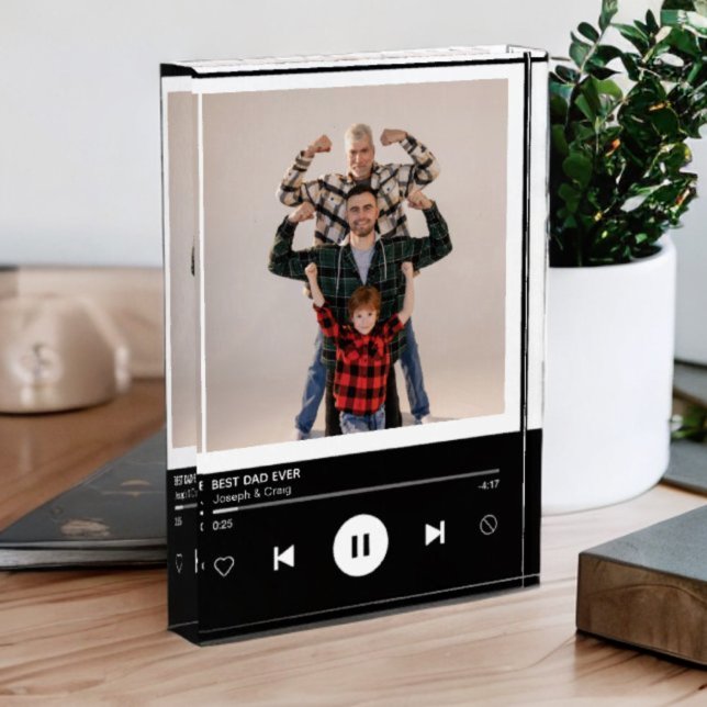 Best Dad Ever Music Player Keepsake Photo Block (Creator Uploaded)