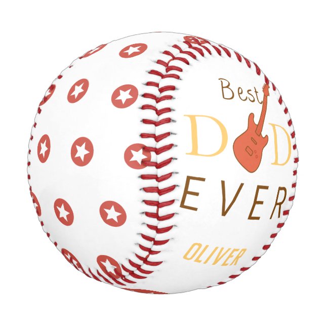 Best Dad Ever Music Simple Cool Modern Fathers Day Baseball (Angled)