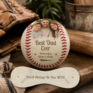 Best Dad Ever MVP Photo Keepsake Gift Baseball