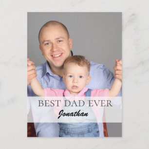 Best Dad Ever Name Quote Family Design Holiday Postcard