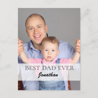 Best Dad Ever Name Quote Family Design Holiday Postcard