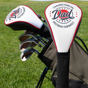 Best Dad Ever Name Red White Blue Golf Head Cover