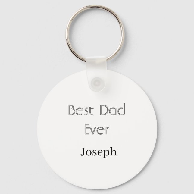 Best dad ever name simple minimal father's dayname key ring (Front)
