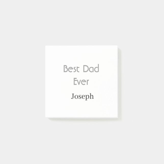 Best dad ever name simple minimal father's dayname post-it notes (Front)